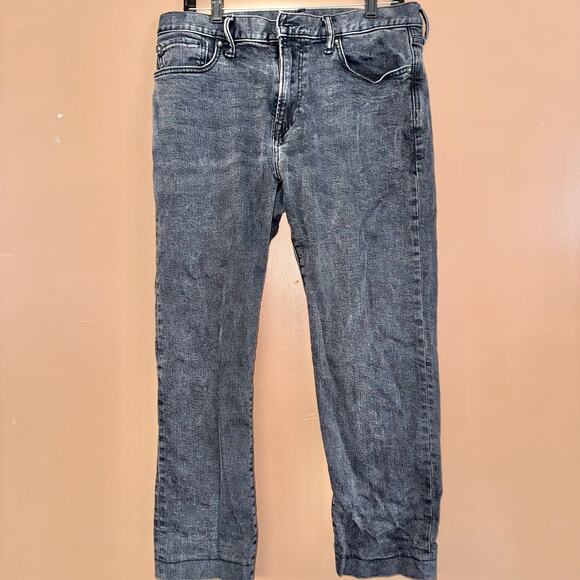 GAP Men's Black Washed Denim Straight Leg Jeans - Size 33/30 - Picture 1 of 7